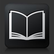 Black Square Button with Book Icon N5