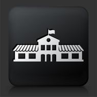 Black Square Button with Building Icon N2