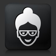 Black Square Button with Teacher Icon