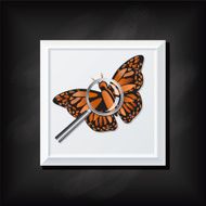 Monarch Butterfly On A Square Blackboard Icon