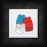Backpacks On A Square Blackboard Icon N2