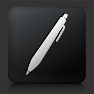 Black Square Button with Ink Pen