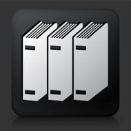 Black Square Button with Books Icon