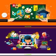 flat design concept for education and online learning