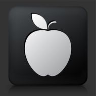 Black Square Button with Apple