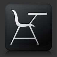 Black Square Button with School Desk Icon