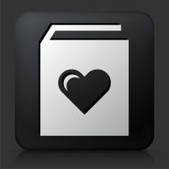 Black Square Button with Favorite Book