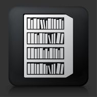 Black Square Button with Book Shelve Icon