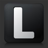 Black Square Button with Letter L