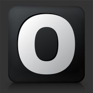 Black Square Button with Letter O