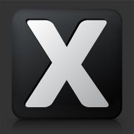 Black Square Button with Letter X