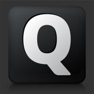 Black Square Button with Letter Q