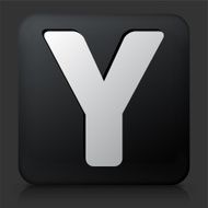 Black Square Button with Letter Y