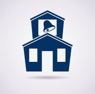vector icon of school building