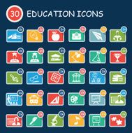 Education student and learning icons clean vector