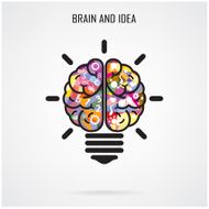 Creative brain Idea and light bulb concept