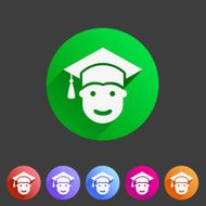 Student in graduation cap flat icon N2