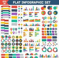 Flat infographic elements set