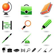 school objects icons