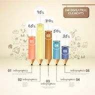 creative template with pencil bar chart