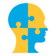 Head made of puzzle four pieces - VECTOR N2