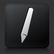 Black Square Button with Crayon