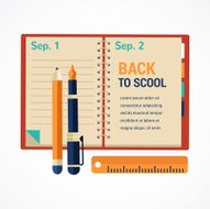 Back to school diary notebook background