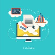 flat design illustration concept for online education