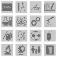 Vector Set of School Subjects Icons N2