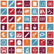 Vector Set of 49 Education Icons School and University N2
