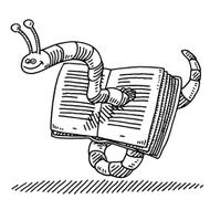 Bookworm Cartoon Reading Drawing N2