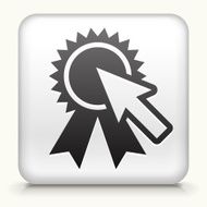 Square Button with Award Ribbon and Cursor