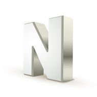 3d alphabet silver N