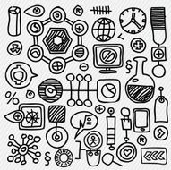 black painted elements infographics