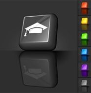 graduation cap 3D button design