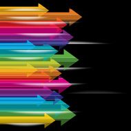 colorful arrows on black background