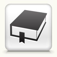 Square Button with Closed Book
