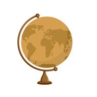 Planet earth - ancient school globe on stand