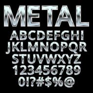 Metal style letters Vector eps10