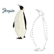 Educational game connect dots draw penguin bird N2