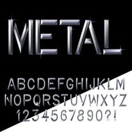 Metal bars alphabet handcrafted Vector Eps10
