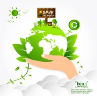 Ecology concept save world vector illustration N28