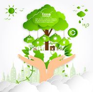 Ecology concept save world vector illustration N29