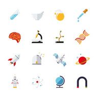 Science and research icons vector set