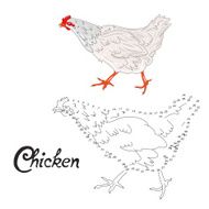 Educational game connect dots to draw chicken bird N2