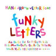 ABC alphabet funky letters children fun colorful set cartoon N2