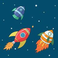 Cartoon rockets illustration N2