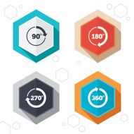 Angle degrees circle icons Geometry math signs