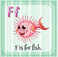 Flashcard letter F fish