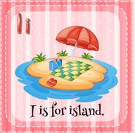 Flashcard letter I island